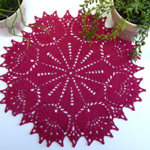 Háčkovaná dečka - Bordó